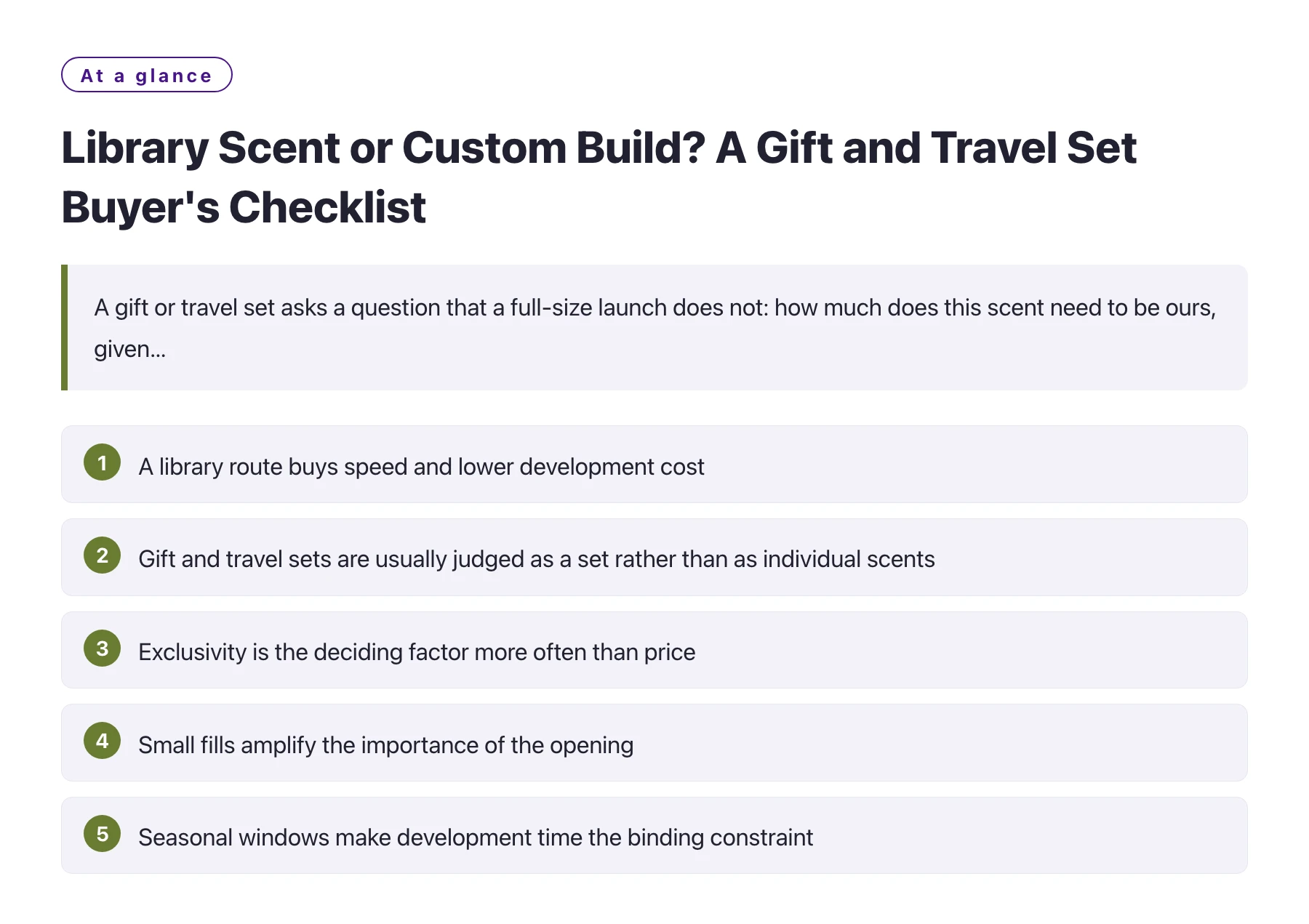 Library Scent or Custom Build? A Gift and Travel Set Buyer's Checklist——全文要点速览
